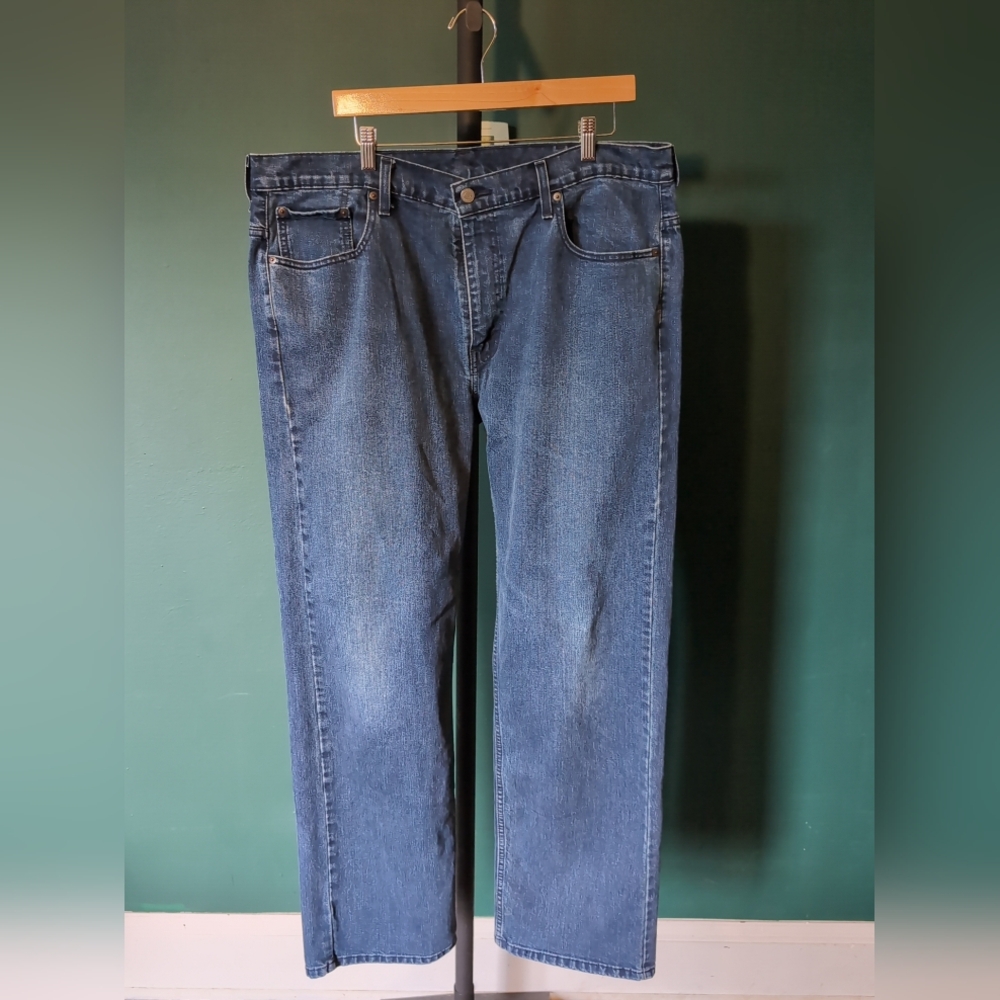 Men's Levi's 569 Dark Wash Straight Leg Jeans, Size 38x34